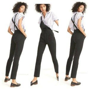 Madewell Skinny Overalls Raw-Hem Black Denim